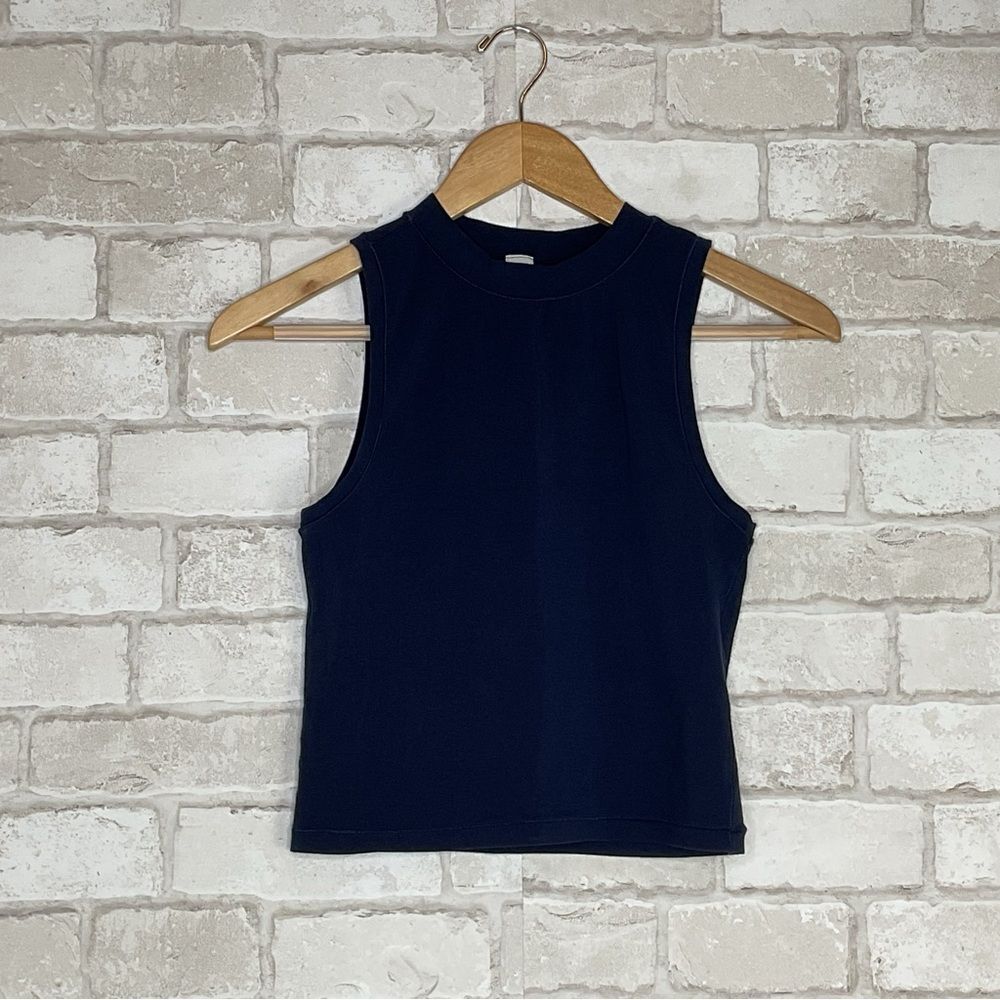 Yogalicious Navy Airlite Melissa Crop Tank Top Size S